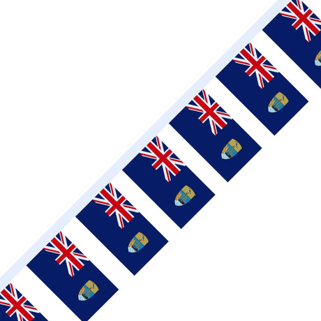 Guirlande Drapeau de Sainte-Hélène, Ascension et Tristan da Cunha en plusieurs tailles - Pixelforma 