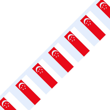 Guirlande Drapeau de Singapour en plusieurs tailles - Pixelforma