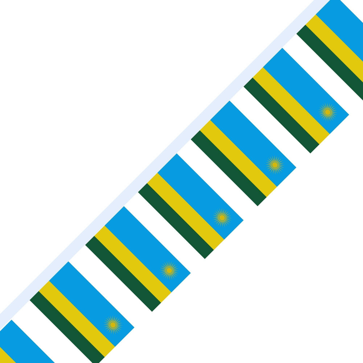 Guirlande Drapeau du Rwanda en plusieurs tailles - Pixelforma