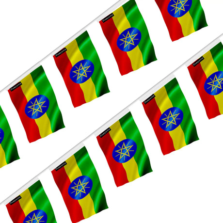 Guirlande drapeau éthiopie en polyester à suspendre