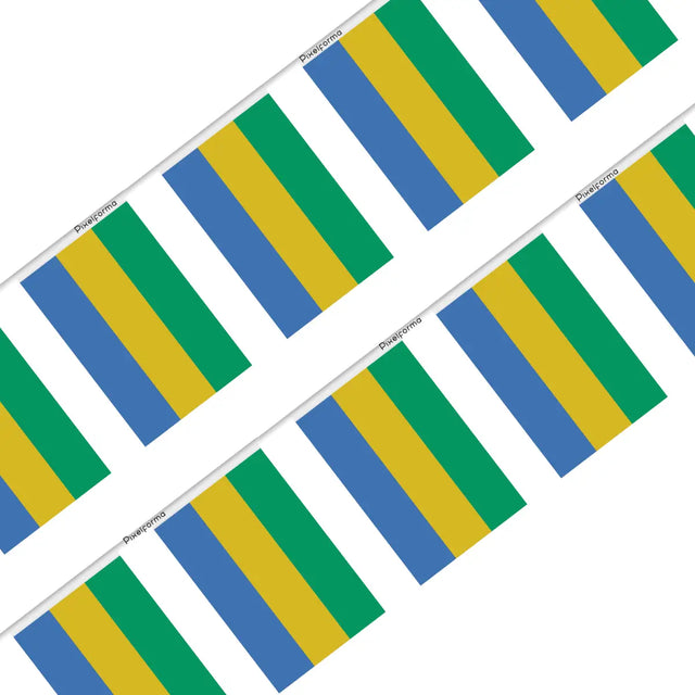 Guirlande Drapeau Gabon en Polyester - Pixelforma 