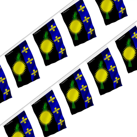 Guirlande drapeau guadeloupe polyester usage extérieur prolongé