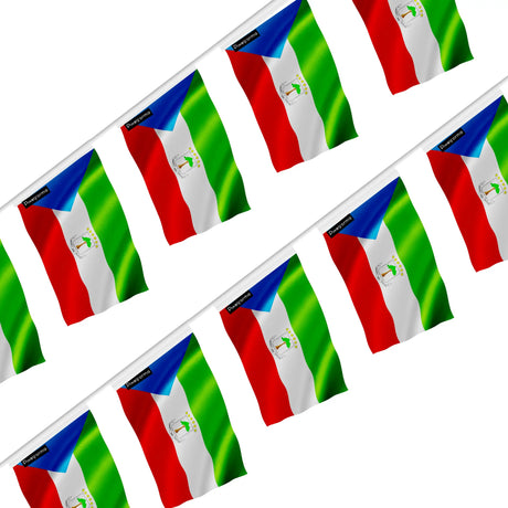 Guirlande drapeau guinée équatoriale en polyester à suspendre