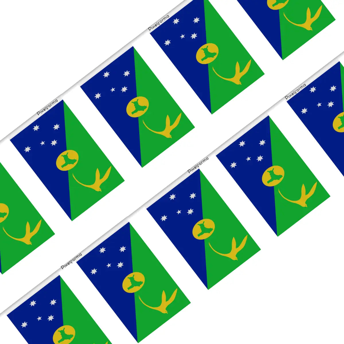 Guirlande drapeau île christmas - pixelforma