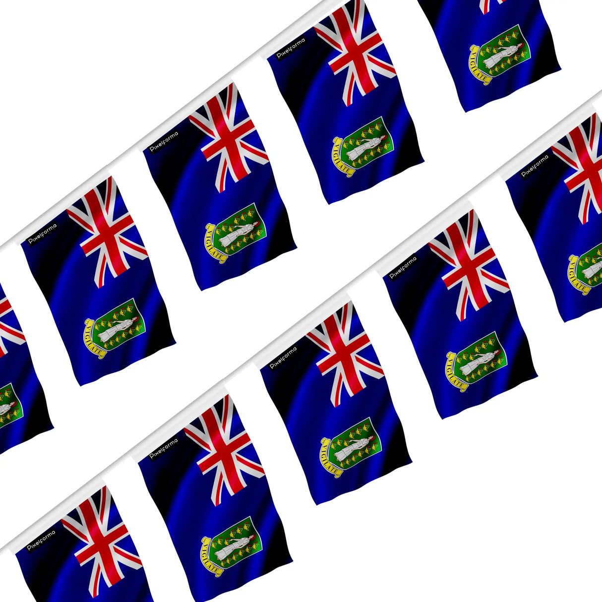 Guirlande drapeau îles vierges britanniques polyester à accrocher