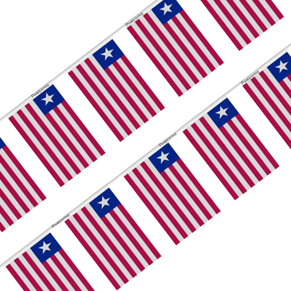 Guirlande Drapeau Liberia en Polyester - Pixelforma 