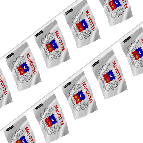 Guirlande drapeau mayotte en polyester à accrocher