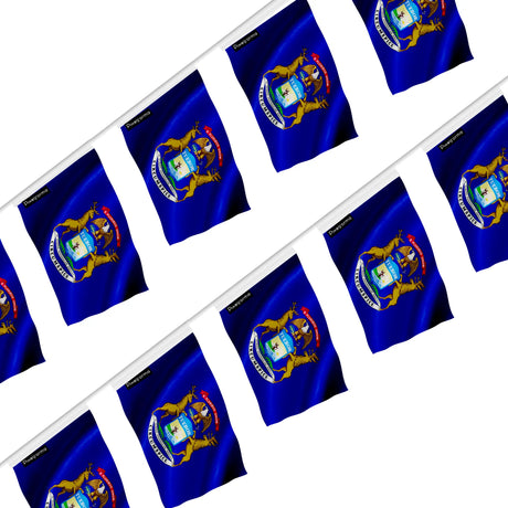 Guirlande drapeau michigan polyester résistant à accrocher