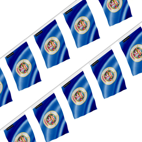 Guirlande drapeau minnesota en polyester résistant à accrocher