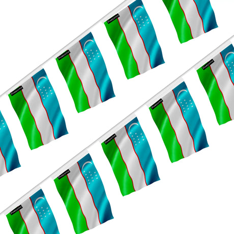 Guirlande drapeau ouzbékistan en polyester à suspendre