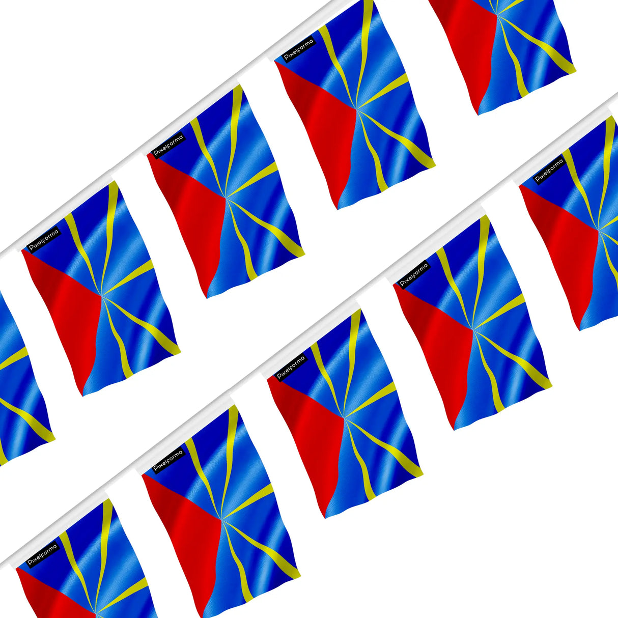 Guirlande drapeau réunion en polyester à accrocher