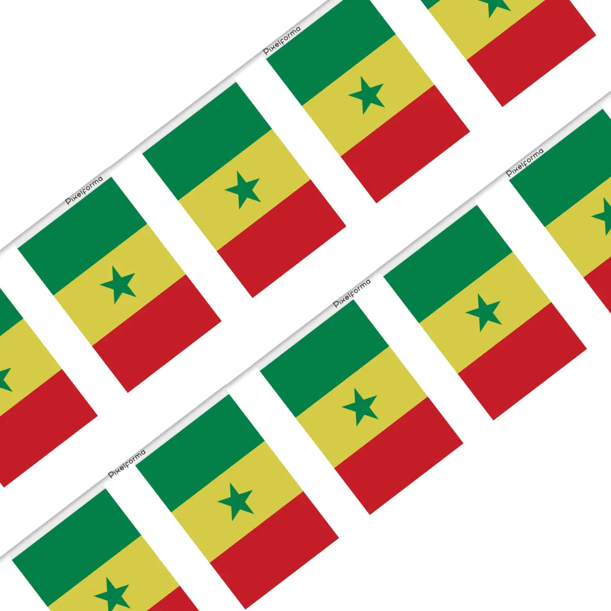 Guirlande Drapeau Sénégal en Polyester - Pixelforma 