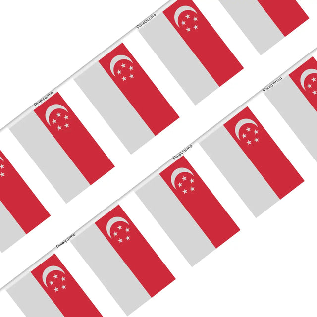 Guirlande Drapeau Singapour en Polyester - Pixelforma 