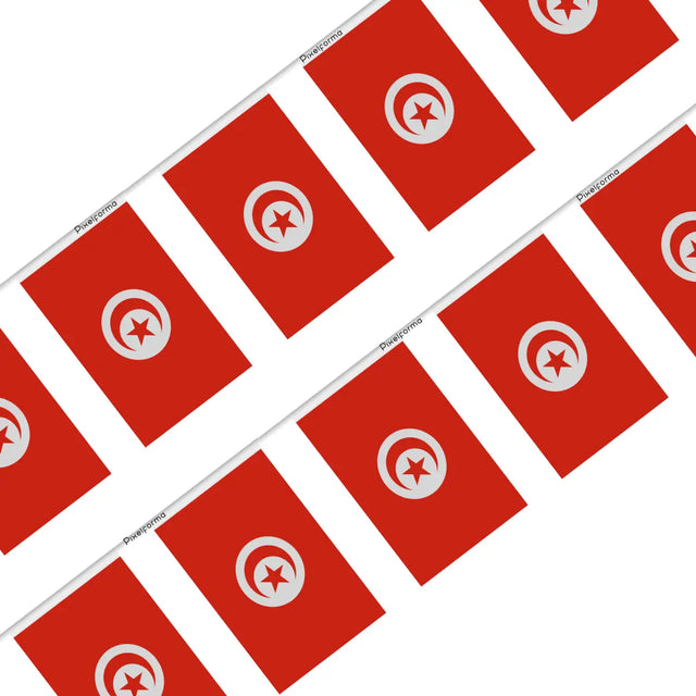 Guirlande Drapeau Tunisie en Polyester - Pixelforma 