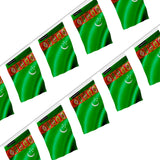 Guirlande drapeau turkménistan en polyester à accrocher