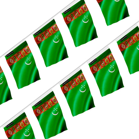 Guirlande drapeau turkménistan en polyester à accrocher