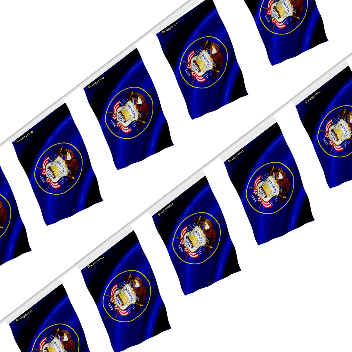Guirlande drapeau utah en polyester résistant à accrocher