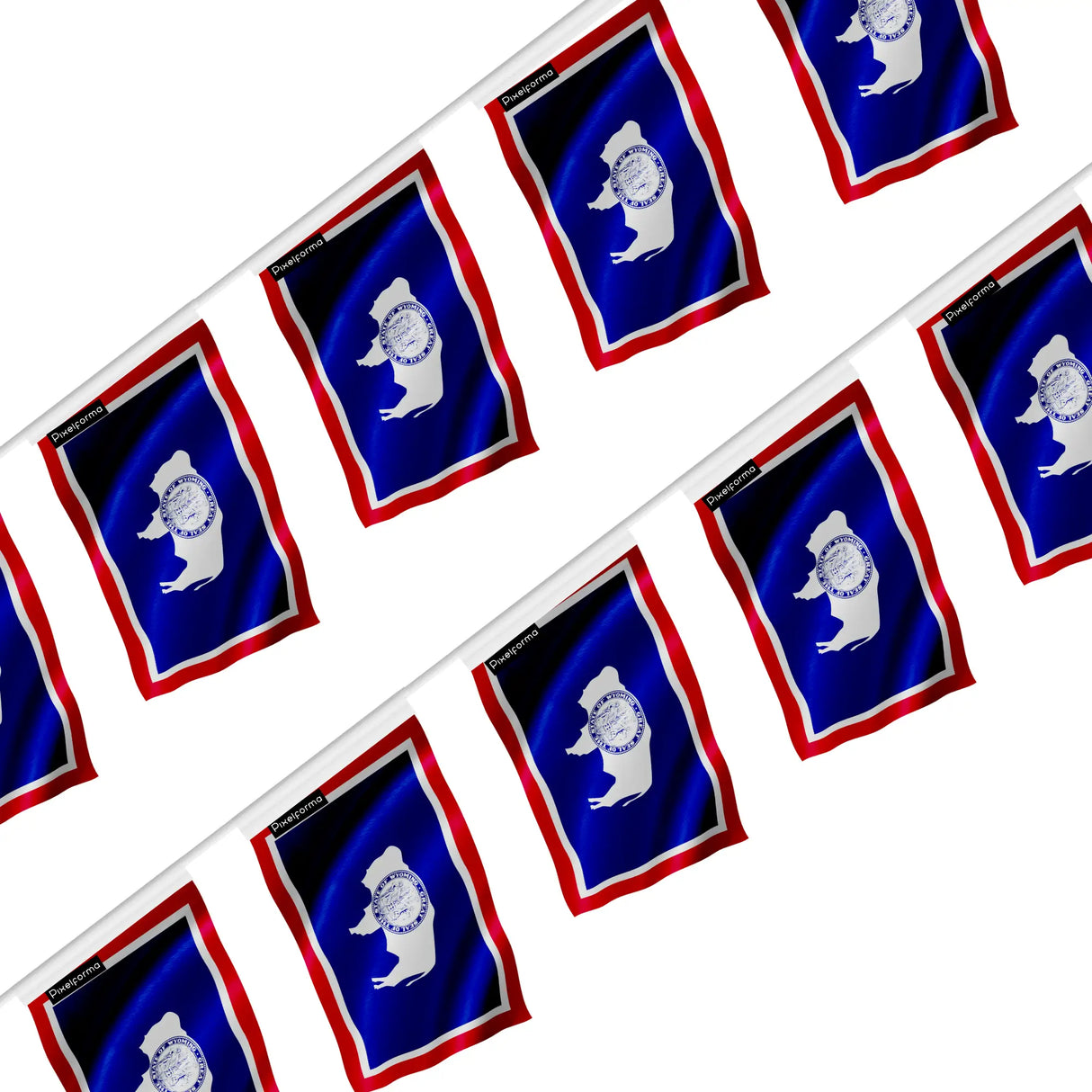Guirlande drapeau wyoming en polyester résistant à accrocher