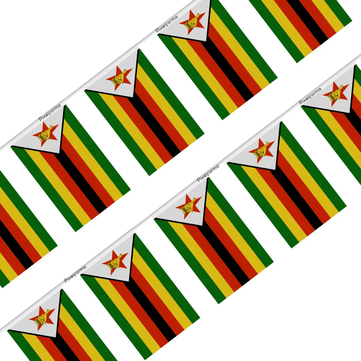 Guirlande Drapeau Zimbabwe en Polyester - Pixelforma 