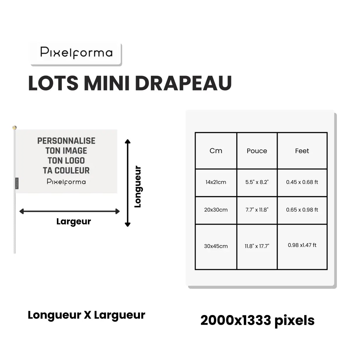 Lots Mini Drapeau Algérie en Plusieurs Tailles - Pixelforma 