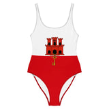 Maillot de bain 1 pièce drapeau gibraltar - pixelforma