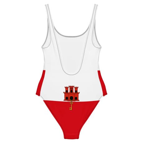 Maillot de bain 1 pièce drapeau gibraltar - pixelforma