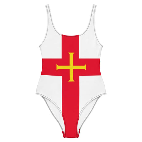 Maillot de bain 1 pièce drapeau guernesey - pixelforma