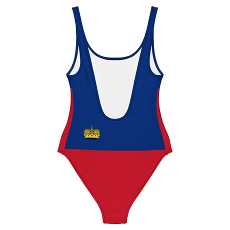 Maillot de bain 1 pièce drapeau liechtenstein - pixelforma