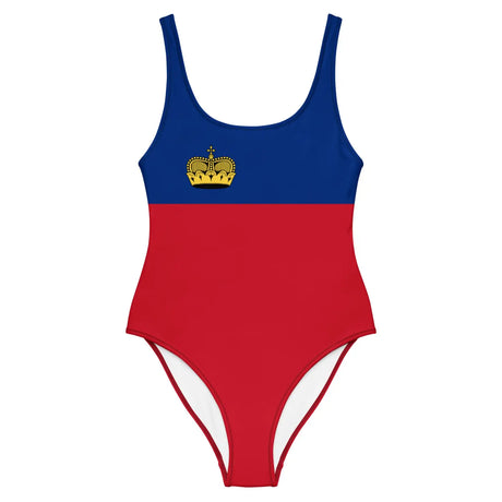 Maillot de bain 1 pièce drapeau liechtenstein - pixelforma