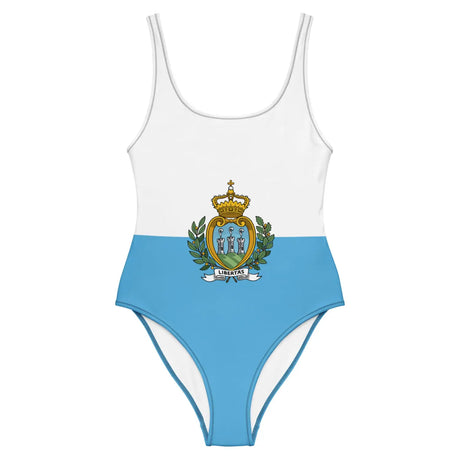 Maillot de bain 1 pièce drapeau saint-marin - pixelforma