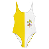 Maillot de bain 1 pièce drapeau vatican - pixelforma