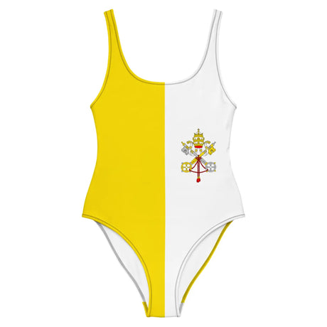 Maillot de bain 1 pièce drapeau vatican - pixelforma