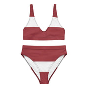 Maillot de bain drapeau lettonie en polyester recyclé femme