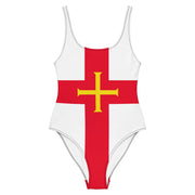 Maillot de bain femme drapeau guernesey coupe brésilienne