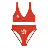 Maillot de bain femme drapeau hong kong polyester recyclé