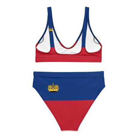 Maillot de bain femme drapeau liechtenstein polyester recyclé