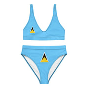 Maillot de bain femme drapeau sainte-lucie polyester recyclé