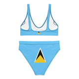 Maillot de bain femme drapeau sainte-lucie polyester recyclé