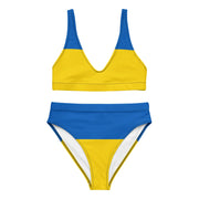 Maillot de bain ukraine motif drapeau en polyester recyclé