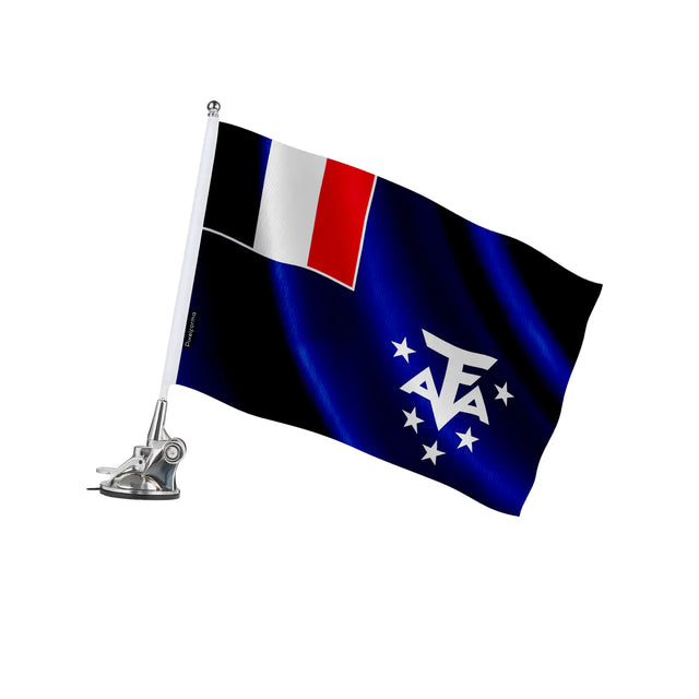 Mât à ventouse drapeau antarctique françaises en polyester - pixelforma