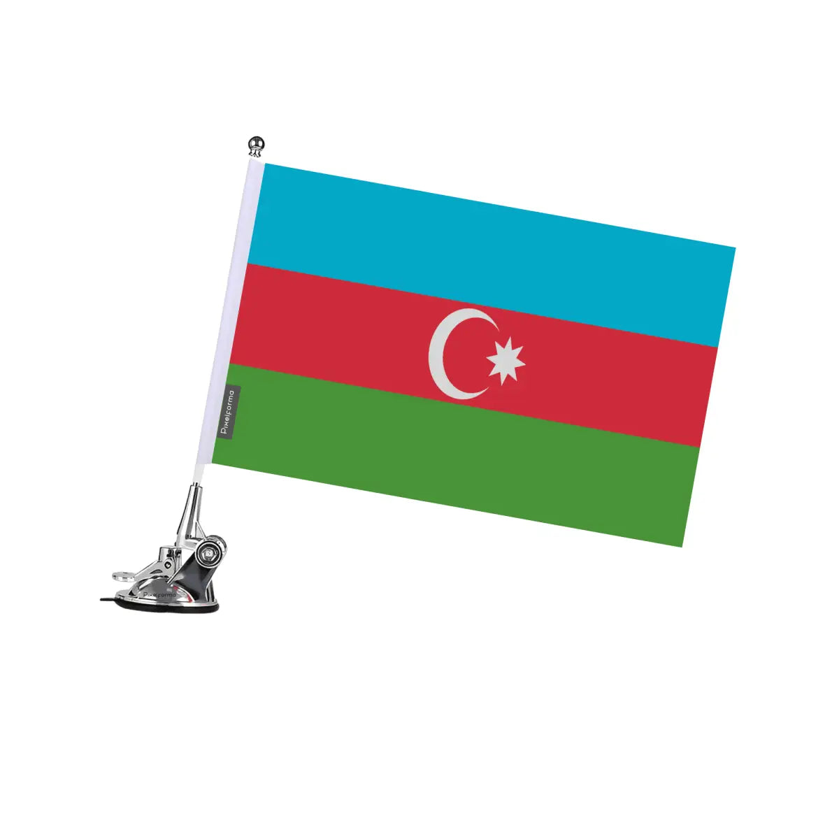 Mât à ventouse drapeau azerbaïdjan en polyester - pixelforma