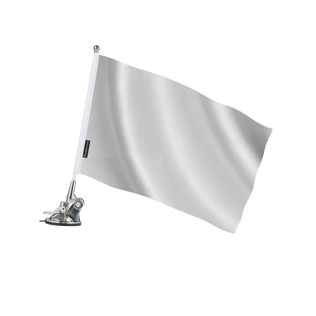 Mât à ventouse drapeau blanc en ployester - pixelforma