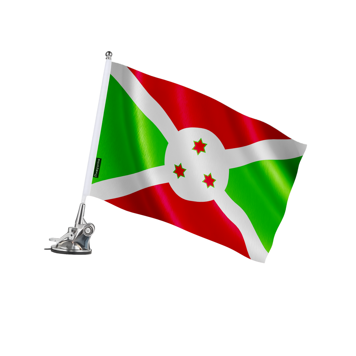 Mât à ventouse drapeau burundi en polyester - pixelforma
