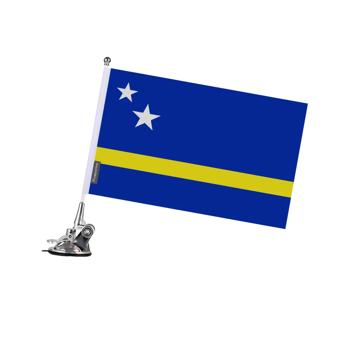 Mât à Ventouse Drapeau Curaçao en Polyester - Pixelforma 