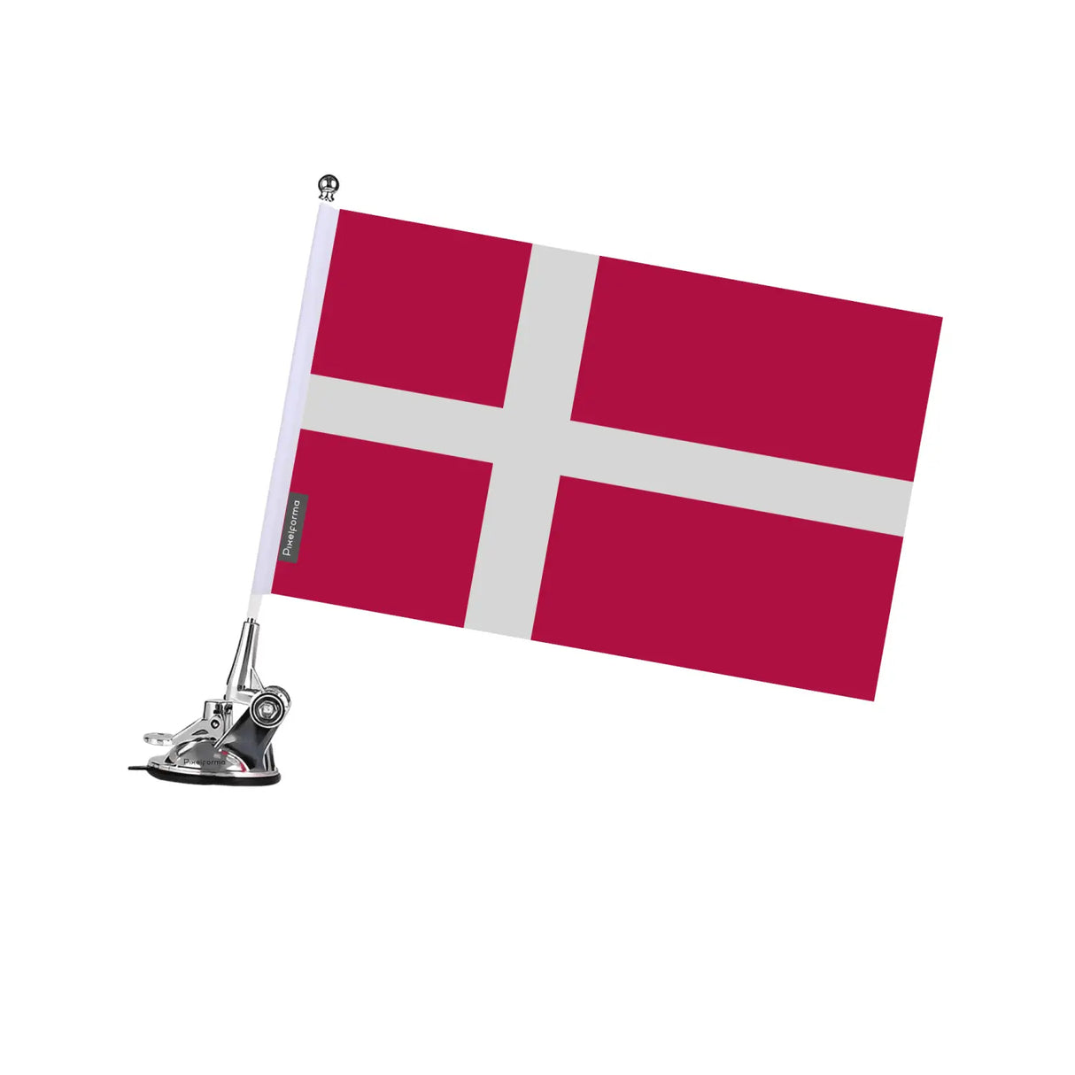 Mât à ventouse drapeau danemark en polyester - pixelforma