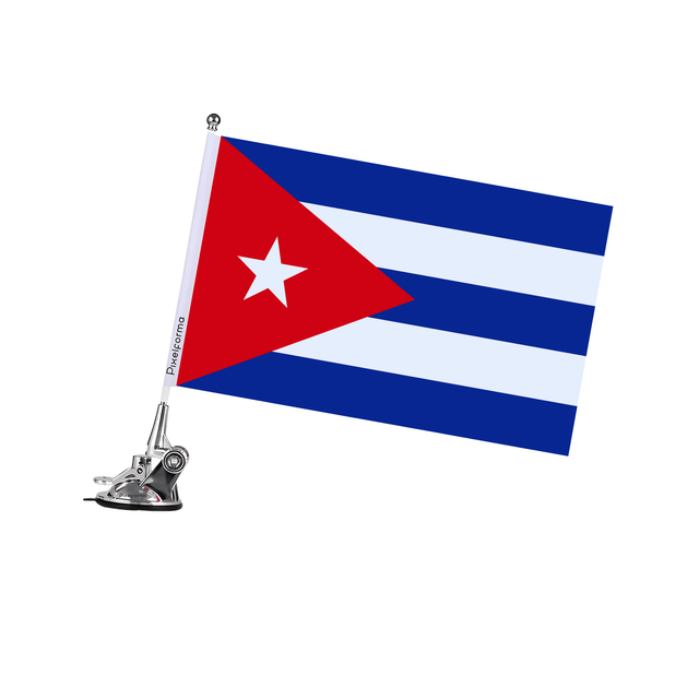 Mât à Ventouse Drapeau de Cuba - Pixelforma