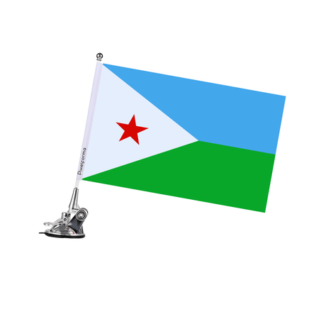 Mât à Ventouse Drapeau de Djibouti - Pixelforma