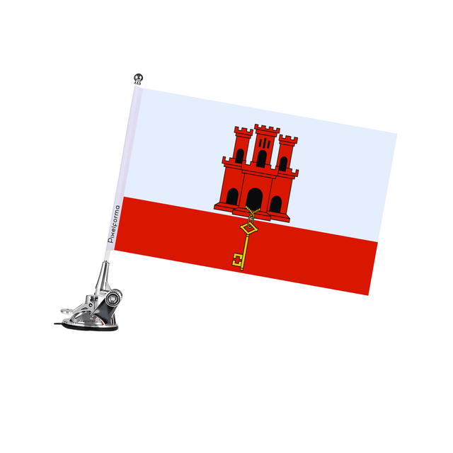 Mât à Ventouse Drapeau de Gibraltar - Pixelforma 
