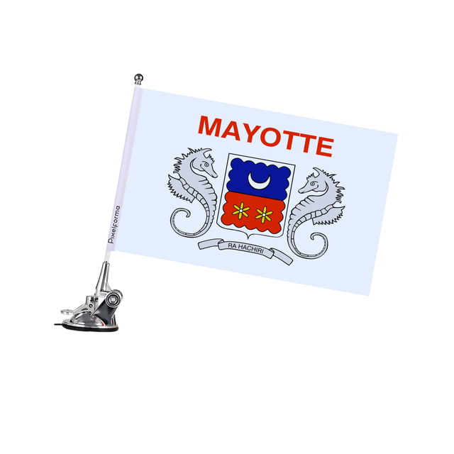 Mât à Ventouse Drapeau de Mayotte - Pixelforma 