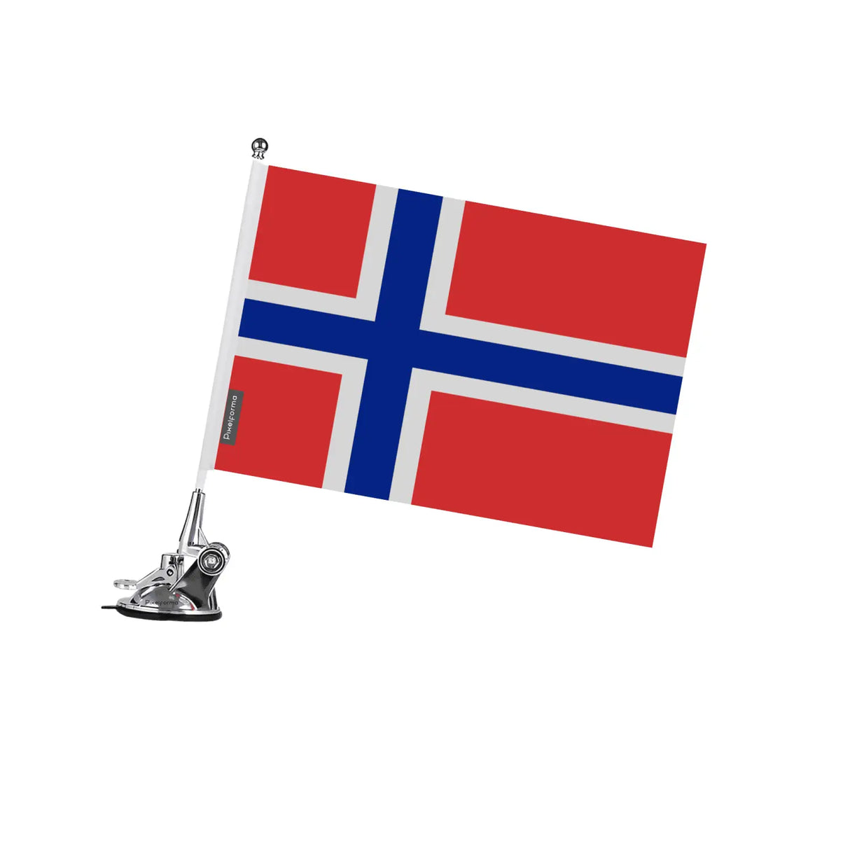 Mât à ventouse drapeau de norvège en polyester - pixelforma